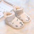 thumbnail image 1 of Eltusu Girls Snow Booties, PU Windproof No Slip Warm Winter Boots Shoes White Size 9.5(Little Kids), 1 of 7