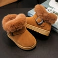 thumbnail image 1 of Eltusu Girls Snow Booties, Windproof Thermal No Slip Fashion Winter Boots Shoes Brown Size 1(Big Kids), 1 of 4
