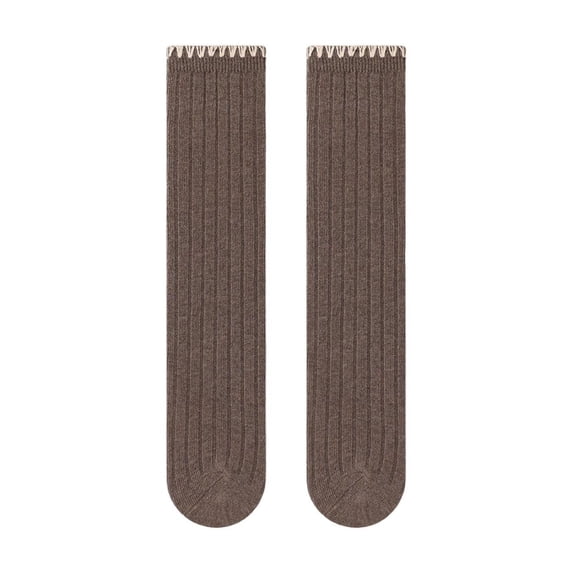 Eltusu Girls Socks, Tight Stretch Comfort Cotton School Uniform Socks Brown Size 0-13 T