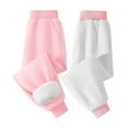 thumbnail image 1 of Eltusu Girls Sports Sweatpants, Loose Elastic Waist Casual Thermal Jogger Pants Pink Size 8 T, 1 of 5