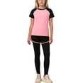 thumbnail image 1 of Eltusu Girls Summer Outfit Sets, Athletic 3 Pieces Short Sleeve T-Shirts Shorts and Pants Sets Watermelon Red Size 11-12T, 1 of 5