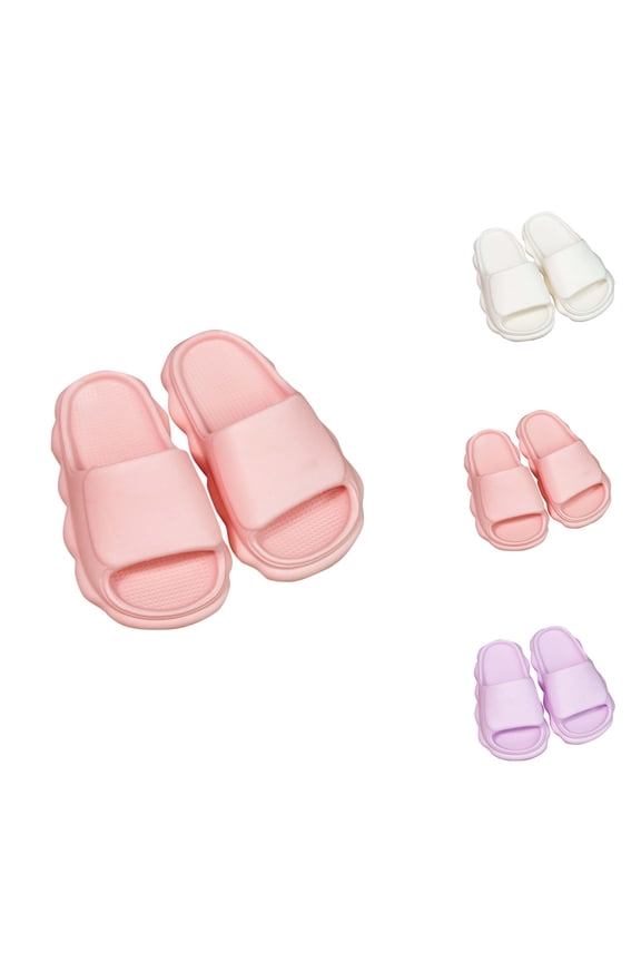 Girls Summer Slippers, Casual Soft Sole Open Toe Non-Slip Sandal Slide Shoes Pink Size 7-8 T