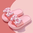 thumbnail image 1 of Eltusu Girls Summer Slippers, Open Toe Soft Sole Non-Slip Bow Sandal Slide Shoes Pink Size 8 T, 1 of 2