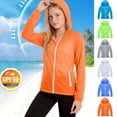 thumbnail image 1 of Eltusu Girls Sun Protection Jackets, Sports Full Zip Hooded Long Sleeve Rash Guard Orange Size 7-8T, 1 of 10