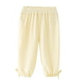 thumbnail image 1 of Eltusu Girls Sweatpants, Elastic Waist Casual Comfy Spring Fall Athletic Joggers Yellow Size 5-6 T, 1 of 2