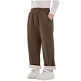 thumbnail image 1 of Eltusu Girls Sweatpants, Thermal Wide Leg Soft Elastic Waist Kids Joggers Khaki Size 3-4 T, 1 of 4