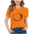 thumbnail image 1 of Eltusu Girls T-Shirts, Short Sleeve Crewneck Printed Pullover Summer Tops Orange Size 9-10T, 1 of 3