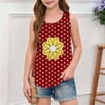thumbnail image 1 of Eltusu Girls Tank Tops, Crew Neck Graphic Casual Summer Sleeveless Shirts Red Size 5-6 T, 1 of 4