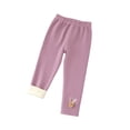 thumbnail image 1 of Eltusu Girls Thermal Leggings, Cotton Casual Elastic Waist Stretch Winter Pants Pink Size 6 T, 1 of 2