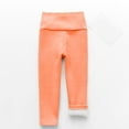 thumbnail image 1 of Eltusu Girls Thermal Leggings, Stretch Athletic Soft Elastic Waist Winter Pants Orange Size 5-6 T, 1 of 2
