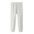 thumbnail image 1 of Eltusu Girls Thermal Pants, Elastic Waist Thermal Solid Color Cotton Winter Leggings Gray Size 5-6 T, 1 of 2