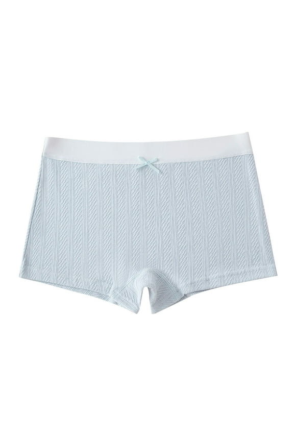 Girls Underwear, Cotton Elastic Waist Soft Stretch Boxer Briefs Light Blue Size 12-13 T