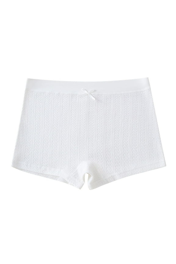 Girls Underwear, Stretch Soft Cotton Elastic Waist Boxer Briefs White Size 11-12 T