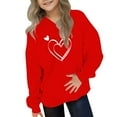 thumbnail image 1 of Eltusu Girls Valentine's Day Hoodies, Spring Fall Loose Fit Pullover Heart Graphic Long Sleeve Sweatshirts Red Size 7-8 T, 1 of 4