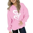 thumbnail image 1 of Eltusu Girls Valentines Hoodies, Fashion Heart Graphic Long Sleeve Loose Fit Pullover Sweatshirts Pink Size 7-8 T, 1 of 4