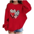 thumbnail image 1 of Eltusu Girls Valentines Sweatshirts, Fashion Long Sleeve Heart Graphic Crew Neck Pullover Tee Tops Red Size 8-9 T, 1 of 4