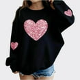 thumbnail image 1 of Eltusu Girls Valentines Sweatshirts, Heart Graphic Crew Neck Casual Long Sleeve Pullover Tee Tops Black Size 3-4T, 1 of 4