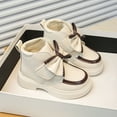 thumbnail image 1 of Eltusu Girls Winter Boots, Bow Thermal No Slip Breathable Kids Shoes Beige Size 10（Little Kids), 1 of 6