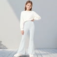 thumbnail image 1 of Eltusu Girls Winter Leggings, Stretch Elastic Waist Thermal Casual Flare Pants White Size 6-7 T, 1 of 7