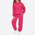 thumbnail image 1 of Eltusu Girls Winter Outfit Sets, Thermal Long Sleeve Elastic Waist Athletic Hoodies and Sweatpants Sets Hot Pink Size 12-13T, 1 of 3