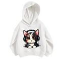 thumbnail image 1 of Eltusu Hoodies for Girls, Long Sleeve Printed Pullover Cotton Fall Sweatshirts White Size 6 T, 1 of 2