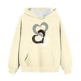 thumbnail image 1 of Eltusu Hoodies for Girls, Pullover Loose Printed Long Sleeve Girls Sweatshirts Beige Size 10-12 T, 1 of 3