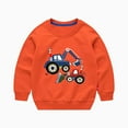 thumbnail image 1 of Eltusu Little Boys Pullover Sweatshirts, Crewneck Cotton Printed Long Sleeve Spring Fall Tops Orange Size 5 T, 1 of 2