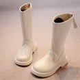thumbnail image 1 of Eltusu Little Girls Riding Boots, Waterproof No Slip Solid Color Thermal Winter Shoes Beige Size 9.5 M(Little Kids), 1 of 4