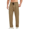thumbnail image 1 of Eltusu Men's Athletic Pants Open Leg, Running Straight Legs Drawstring Elastic Waistband Workout Pants Khaki Size 2XL, 1 of 8