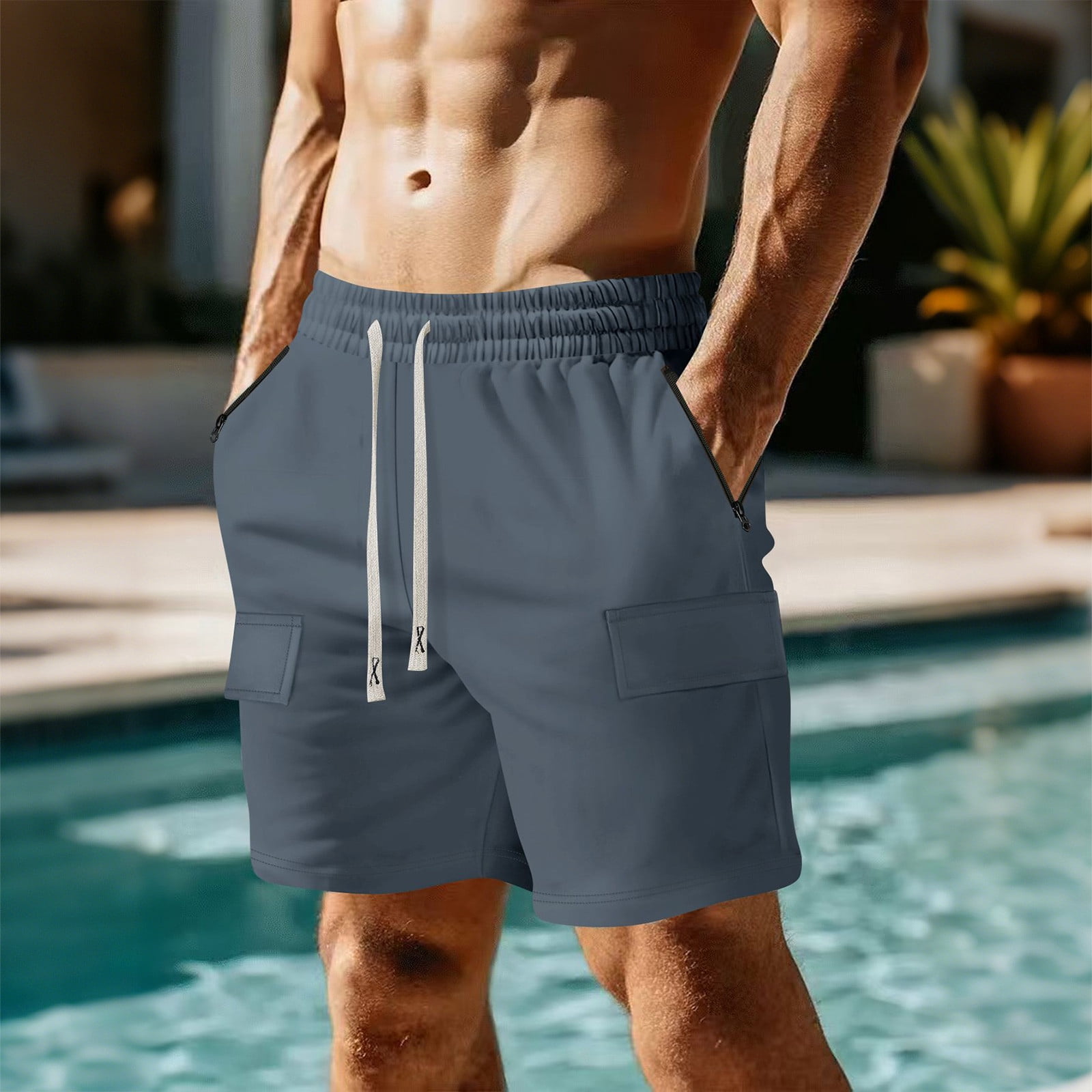 Shorts With Drawstring Eltusu Men's Athletic Shorts, Drawstring Elastic Waist Relaxed Fit ...