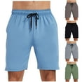 thumbnail image 1 of Eltusu Men's Athletic Shorts with Pockets, Drawstring Knee Length Solid Color Loose Fit Basketball Shorts Sky Blue Size 3XL, 1 of 9