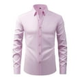 thumbnail image 1 of Eltusu Men's Collar Dress Shirts, Breathable Stretch Office Button-Up Long Sleeve Shirts Pink Size M, 1 of 8