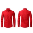 thumbnail image 1 of Eltusu Men's Collar Dress Shirts, Stretchy Casual Formal Long Sleeve Button Down Shirts Red Size L, 1 of 5