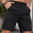 thumbnail image 1 of Eltusu Men's Golf Shorts, Knee Length Casual Elastic Waist Straight Legs Summer Dress Shorts Black Size M, 1 of 8