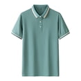 thumbnail image 1 of Eltusu Men's Polo Shirts, Breathable Short Sleeve Lapel Collar Pullover Summer Shirts Green Size 3XL, 1 of 3