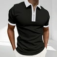 thumbnail image 1 of Eltusu Men's Polo Shirts with Collar, Breathable Zipper Short Sleeve Pullover Summer Shirts Black Size S, 1 of 5