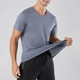 thumbnail image 1 of Eltusu Men's Short Sleeve T-Shirts, Pullover Basic Running Crewneck Summer Tops Gray Size M, 1 of 9