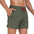 thumbnail image 1 of Eltusu Men's Shorts with Pockets, Drawstring Relaxed Fit Basic Knee Length Athletic Shorts Army Green Size XL, 1 of 7