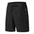 thumbnail image 1 of Eltusu Men's Sports Shorts, Running Drawstring Knee Length Relaxed Fit Summer Shorts with Pockets Black Size S, 1 of 3