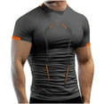 thumbnail image 1 of Eltusu Men's Sports T-Shirts, Gym Summer Pullover Crewneck Tee with Short Sleeve Dark Gray Size L, 1 of 5