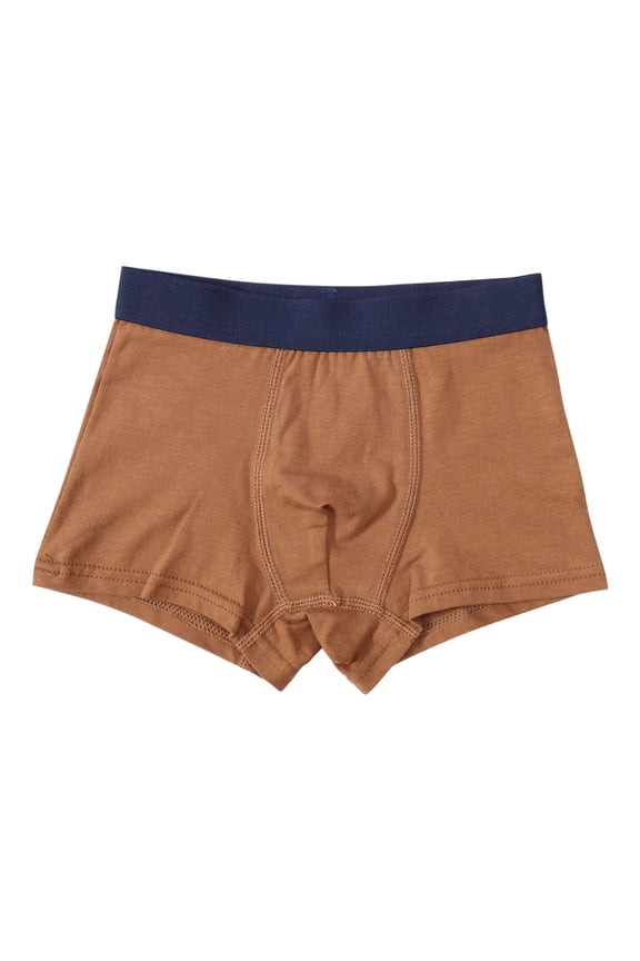 Toddler Boxer Briefs, Breathable Stretch Elastic Waist Cotton Boys Underwear Brown Size 12-13T