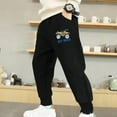 thumbnail image 1 of Eltusu Toddler Boys Cotton Sweatpants, Casual Sports Elastic Bottom Elastic Waist Jogger Pants Black Size 4 T, 1 of 2