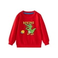 thumbnail image 1 of Eltusu Toddler Boys Graphic Sweatshirts, Crewneck Long Sleeve Cotton Casual Spring Fall Tops Red Size 2 T, 1 of 2