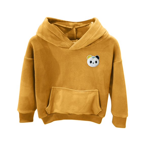 Eltusu Toddler Boys Hoodies, Casual Loose Pullover Long Sleeve Boys Sweatshirts Yellow Size 2-3 T