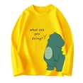 thumbnail image 1 of Eltusu Toddler Boys Long Sleeve Tops, Crew Neck Cotton Pullover 2025 Graphic Tees Yellow Size 2-3 T, 1 of 2