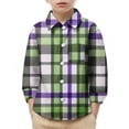thumbnail image 1 of Eltusu Toddler Boys Plaid Shirts, Casual Long Sleeve Breathable Lapel Collar Button-Down Shirts Green Size 4-5 T, 1 of 5