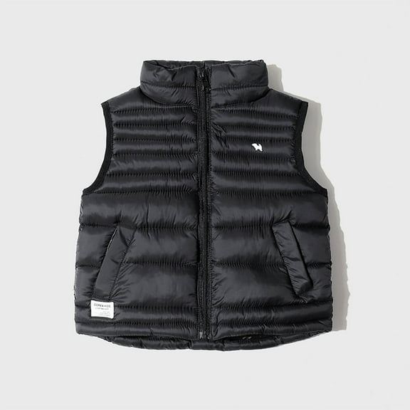 Eltusu Toddler Boys Puffer Vests, Waterproof Cotton Windproof Thermal Winter Jackets with Zipper Black Size 3-4 T
