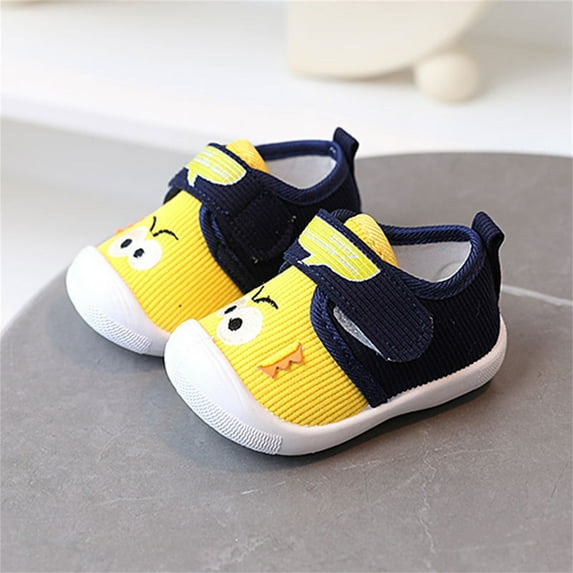 Eltusu Toddler Boys Sneakers, Breathable No Slip Lightweight Soft Bottom Walking Shoes Yellow Size 6.5 US
