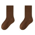 thumbnail image 1 of Eltusu Toddler Boys Socks, Stretch Comfy Soft Cotton Mid-Calf Socks Coffee Size 3-5 T, 1 of 2