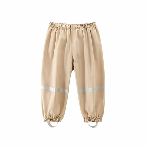 Eltusu Toddler Boys Sports Sweatpants, Loose Elastic Waist Waterproof Casual Jogger Pants Khaki Size 4-5 T